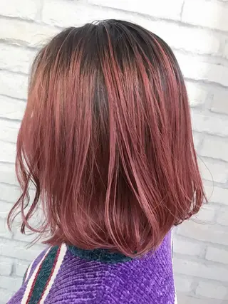 ミディアム カラー 横浜🍒ルーツカラー エクステ／RIEのヘアスタイル