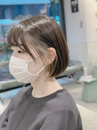 ショート カラー 馬場智哉 白髪ぼかしハイライトのヘアスタイル