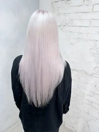 ロング カラー レイヤーブリーチ特化 ホワイト専門/岸のヘアスタイル