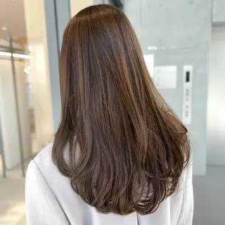 セミロング レイヤー特化/小顔顔 周り/セノ/表参道のヘアスタイル