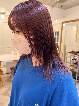 カラー ブリーチカラー🎀 韓国風/寺門美優のヘアスタイル