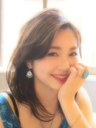 セミロング カラー パーマ L:der's by u-realm所属・植松 勇太のヘアスタイル