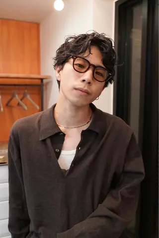 ショート パーマ メンズ ヒカル/ミディアム パーマ/ロングパーマのヘアスタイル