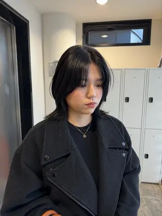 ミディアム カラー レイヤーカット ボブパーマNo.1のヘアスタイル