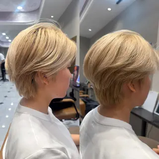 ショート 頭から整える美容師 松田のヘアスタイル