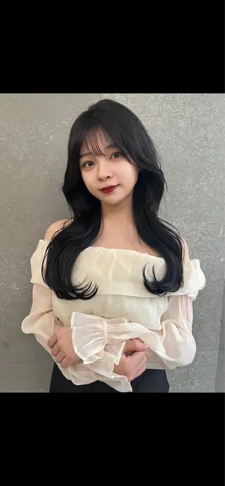 ミディアム カラー 山崎/ボブ縮毛矯正 レイヤー髪質改善のヘアスタイル