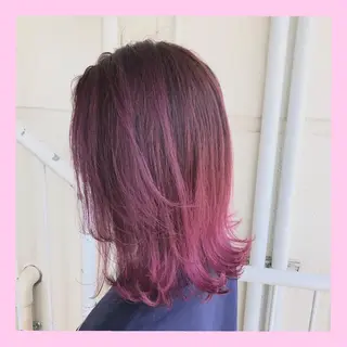 ミディアム カラー SHIN/レイヤー カット×クロスパーマのヘアスタイル