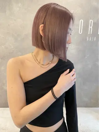 ミディアム ボブ/デザインカラー /表参道/新井美有紀のヘアスタイル