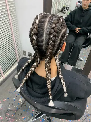 ミディアム ヘアアレンジ Lehua   (レフア)所属・MEI/ブレイズ/ コーンロウ/茅ヶ崎のヘアスタイル