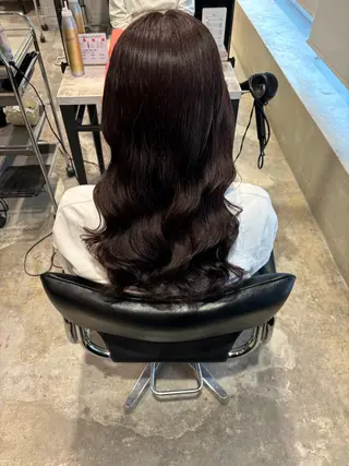 セミロング パーマ ダメージレスカラー 縮毛MISAKI🦋のヘアスタイル