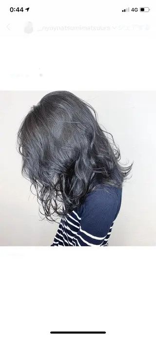 セミロング カラー 韓国レイヤーカット/ ダブルカラーのヘアスタイル