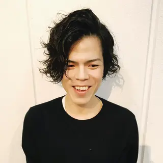 ショート カラー パーマ メンズ Lolonois池田 代表 鍜治本颯太のヘアスタイル