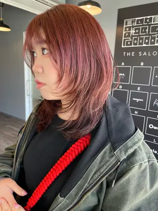 ミディアム カラー 艶カラー🌙縮毛矯正 /ボブ【Reina】のヘアスタイル