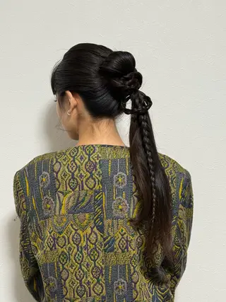 ヘアアレンジ Harris 表参道・外苑前・青山 表参道本店所属・艶カラー/ハイトーン /アレンジ/meiのヘアスタイル