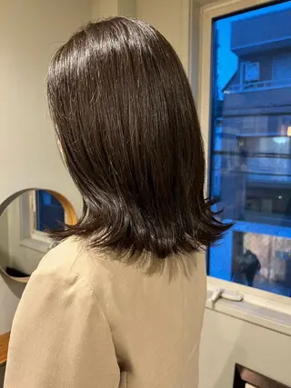 ミディアム カラー ミディアムパーマ /癖毛パーマのヘアスタイル