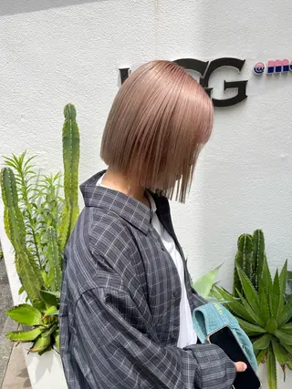 ミディアム カラー ボブ&透明感カラー ♡TOMOEのヘアスタイル