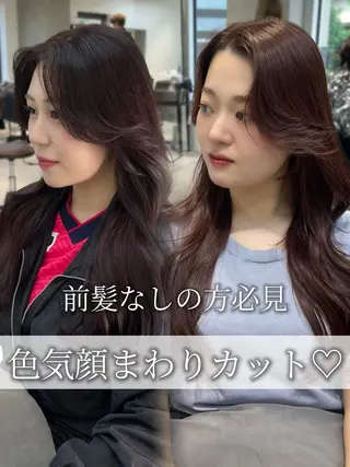 カラー ヘアアレンジ 似合わせ顔まわり カット💛森尾真由美のヘアスタイル