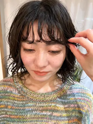 ミディアム パーマ ミディアムパーマ /癖毛パーマのヘアスタイル