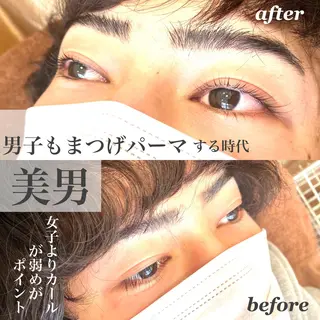 パーマ メンズ マツエク・マツパ アイブロウ 次世代まつげパーマは 『リベル名古屋』のマツエク・マツパデザイン