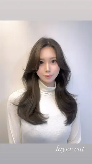 セミロング カラー 心斎橋/縮毛矯正 /艶髪カラーのヘアスタイル