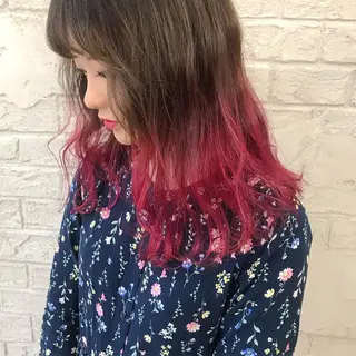 ロング カラー オリーブ/アッシュ やわらか透明感カラーのヘアスタイル