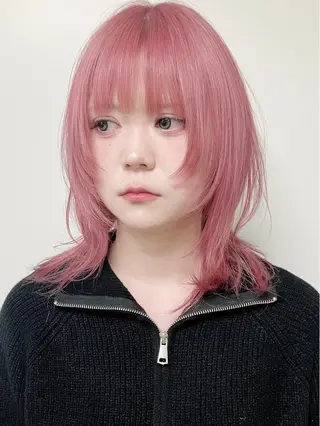 ミディアム fumikaブリーチ /ウルフのヘアスタイル