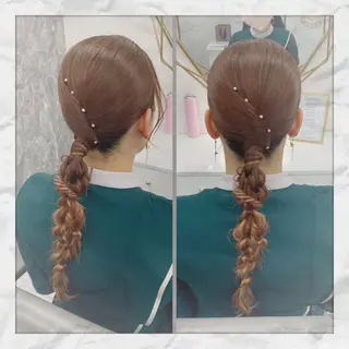 セミロング ヘアアレンジ ヘアセット/着付け 𓇼 松本 夏美𓇼のヘアスタイル