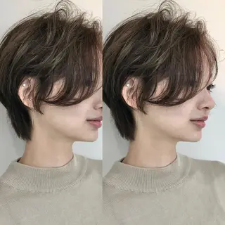 ショート カラー 岡崎勇人/レイヤー/ 韓国/ケラチンTRのヘアスタイル