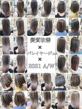 セミロング カラー 山崎俊輔/髪質改善 /バレイヤージュのヘアスタイル