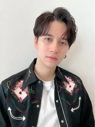 ショート パーマ メンズ 韓国レイヤー🇰🇷 韓国研修◎渋谷カイトのヘアスタイル