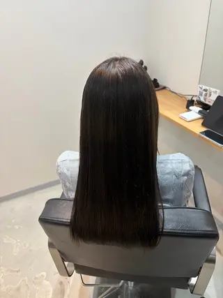 ロング omaフクダ 縮毛矯正/艶髪カラーのヘアスタイル