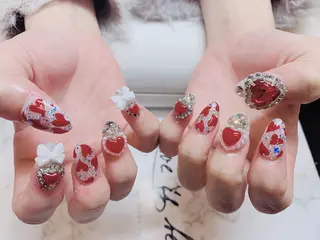 ネイル Kaka_ パラジェル、長さだしのネイルデザイン