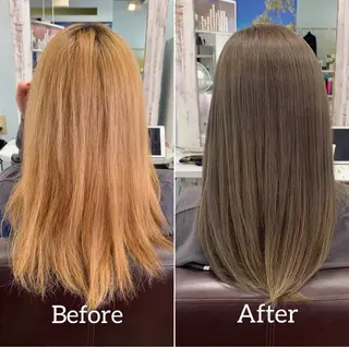 ロング カラー ☘️折戸結菜☘️ ハイトーンカラーのヘアスタイル