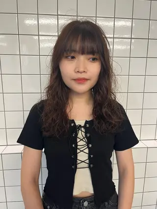 ロング パーマ ボブパーマ/パーマ ウルフパーマのヘアスタイル