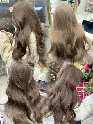 ロング カラー ダブルカラー 韓国ヘアKYONのヘアスタイル