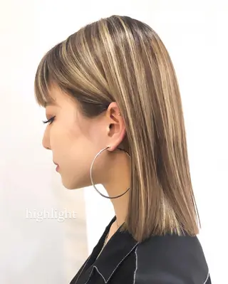 ミディアム カラー 韓国風×透明感カラー 髪質改善オタベシンヤのヘアスタイル