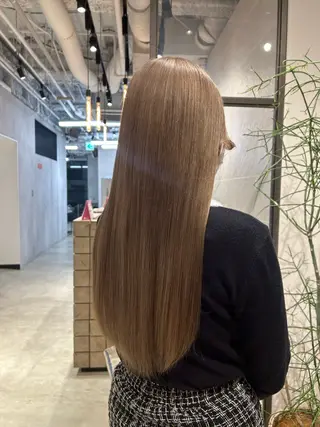 ロング カラー ピンク/ベージュ /似合わせ/田島百華のヘアスタイル