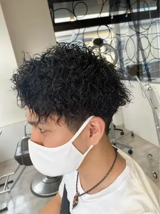 ショート メンズ メンズパーマ/難波/ 心斎橋　室園亮佑のヘアスタイル