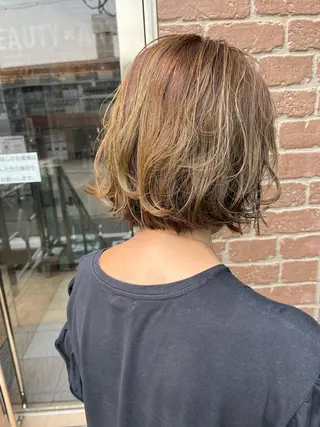 ショート カラー パーマ ヘアアレンジ メンズ キッズ ネイル マツエク・マツパ アイブロウ times salon名駅所属・久木原 ゆりのヘアスタイル