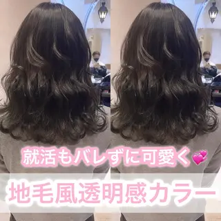 ミディアム カラー 川井麻由🎀アイドル 量産🎀ピンクカラーのヘアスタイル