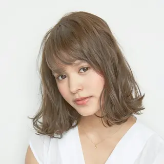 ミディアム カラー パーマ Memoriese 表参道のヘアスタイル