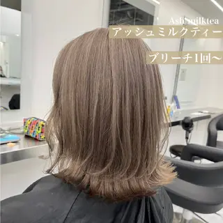 カラー セミロング 公式PARADE💐 池袋💐のヘアスタイル