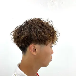 パーマ メンズ スパイキーパーマ 柏NO1 藤本葉のヘアスタイル