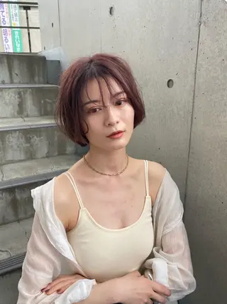 ショート カラー 髪質改善/縮毛矯正/ 透明感カラーYUMAのヘアスタイル