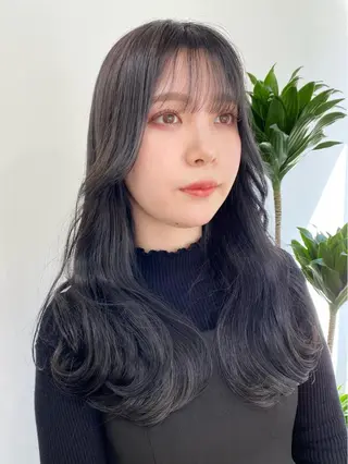 セミロング カラー パーマ ヘアアレンジ メンズ キッズ ネイル マツエク・マツパ アイブロウ 韓国風×透明感カラー 髪質改善オタベシンヤのヘアスタイル