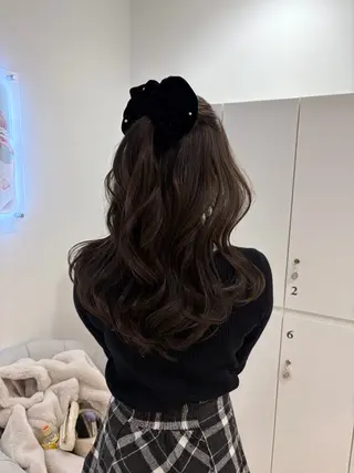 セミロング カラー ヘアアレンジ はるか/ヘアアレンジ ブリーチなしカラー♡のヘアスタイル