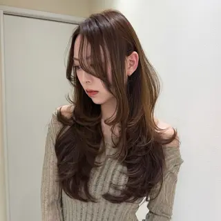 ロング カラー ヘアアレンジ レイヤーカット🤍 RINAのヘアスタイル