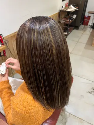 セミロング カラー 🌈ダブルカラー🌈 💚みやのしんじ💚のヘアスタイル