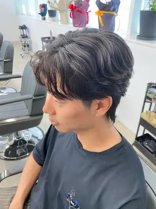 パーマ メンズ パーマ特化/フェザー パーマシャドウ/真生のヘアスタイル