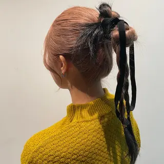 ロング ヘアアレンジ 透明感カラー×ヘア アレンジ🪽しおりのヘアスタイル